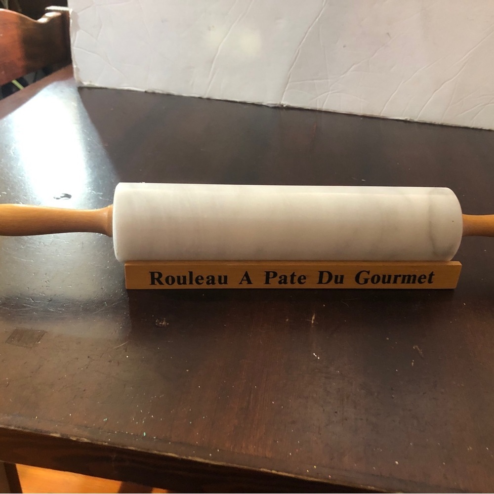 Vintage Marble Rolling Pin with Wood Holder
Good Condition 
$48 - Picture 2 of 2